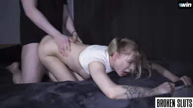 Rough finger-tickling and doggystyle make her unload like a fountain, eye spinni
