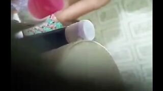 Teen girl bathing secret recording her neighbor
