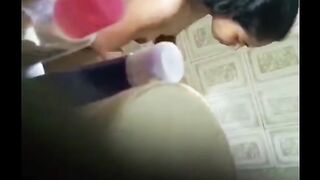 Teen girl bathing secret recording her neighbor