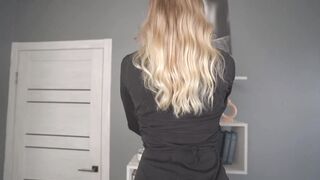 Stepdad's harsh arms unintentionally landed on stepcompeer's daughter's stiff ru