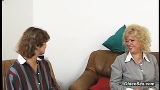 Hairy German matures fuck in foursome