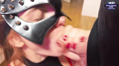 Horny damsel in tights and microskirt gets ravaged rock hard and mouth gets slop