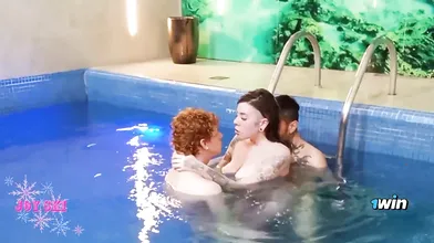 Sizzling warm milkshake, two fucktoys in the motel, while the husband works - XX