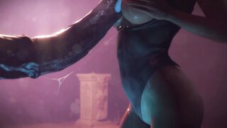 This Monster Horsecock Was Able To Please The Bitch. 3d Animated Wild Sex Where Lots Of Jerking And Cum - The Purple Bitch