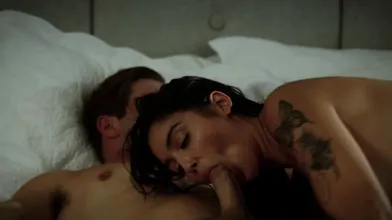 Inked cute nympho asslicked by her lover