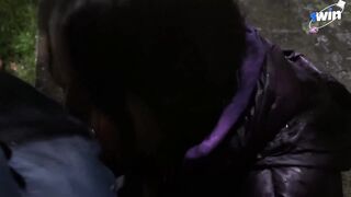 A random stranger gives me a deep-throat in a public park and we get caught - th