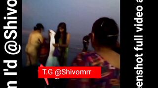Indian women outside bathing video