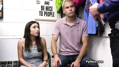Four hard dicks for perky suspect at the backroom