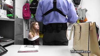 Officers big dick hammering petite and a curvy milf