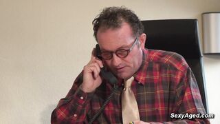 Hot busty brunette teen Gisha Forza fucks old man Franck Casanova for a job