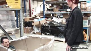 Ginger French mature business lady Katy Morlait anal fucked at two different places