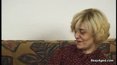 Skinny German granny Wiebke sucking and fucking big dick man Frank Faber