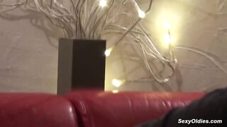 BBW stepmom Claire Barre with huge tits fucked by two men in a one day