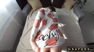 Morning Wood Ride Stepsis Wakes Me Up by Jumping on My Dick Cumming on Her Tits p1
