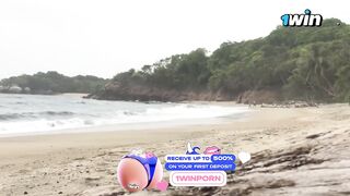 Public fuck-fest with inexperienced duo on beach - muddy blowage and spunk in gu