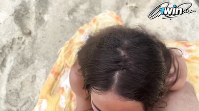 Public fuck-fest with inexperienced duo on beach - muddy blowage and spunk in gu