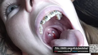 Woman feeds her friend live fish - vore giantess