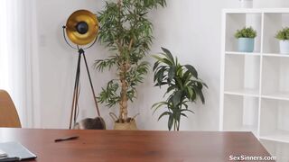 My boss left me alone in my office with her COCK HUNGRY TEEN