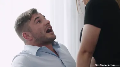 My boss left me alone in my office with her COCK HUNGRY TEEN