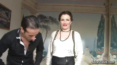 French MILF shaved pussy and ass fucked