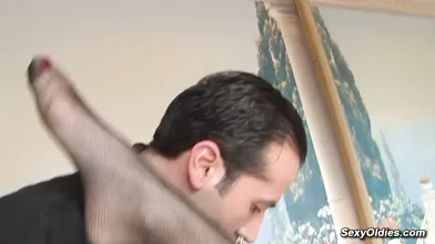 French MILF shaved pussy and ass fucked