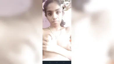 Tamil young girl boobs pressing