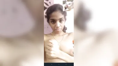 Tamil young girl boobs pressing