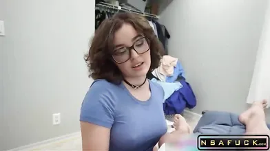 Stepbrothers Nerdy Teen Stepsister Caught Masturbating Leanna Lovings