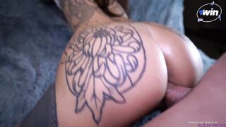 Hot tatted woman with oil-soaked ass ravaged firm by hottest mate - porno.