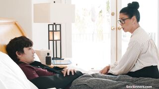 Mature asian teacher gives student a really HELPING HANDjob