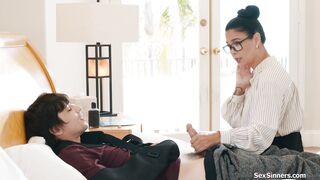Mature asian teacher gives student a really HELPING HANDjob