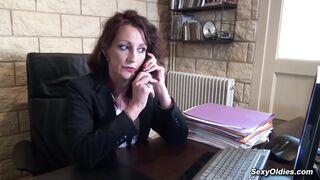 French MILF secretary Lyna Cypher fucked and fisted and face cummed in the office