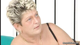 Dude Pascal fucks blonde German granny Ildiko in lingerie