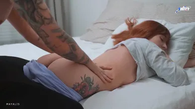 Massaging my dad's big-boobed gf's trimmed vag made me so hot! XXX homemade porn