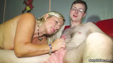 Blonde German housewife with big tits Kiki R licked and fucked