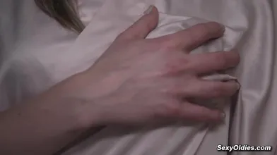 Naughty babe Sarah Smith fucks her step grandpa Harry in cowgirl position in bed