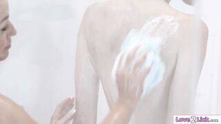 Im sharing a shower with my stepmoms super hot big tits gf
