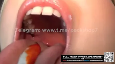 Woman feeds her friend live fish - Vore Giantessy