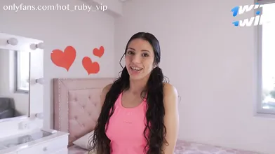 Hot ruby squats on stepbrother's prick until it hurts - greatest assfuck sex!