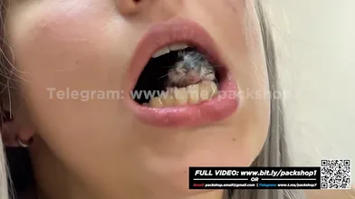Woman devours her friend's hamster - Giantess Vore