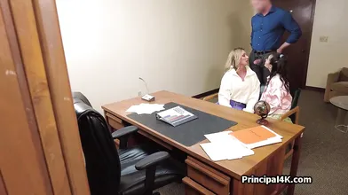 PE teacher and coed shares principals dick
