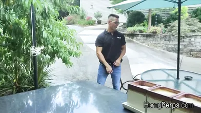 Barebacked for sneaking into the pool by security
