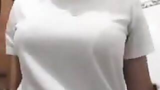 Boobs showing to bf