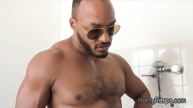 Fucking his white ass in the public lavatory
