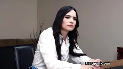 Kinky mom throats the principal by his desk