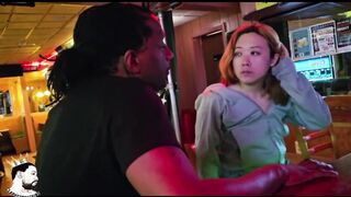 Hot petite Korean bares ass for big ebony cock in bathroom quickie - best XXX po