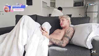 Stepbrother and stepfather secretly nail while seeing TV - Danner Mendez and Cla