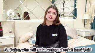 Blew a mirror deep throat and slapped her meaty tits. Then, doggystyle with a bi