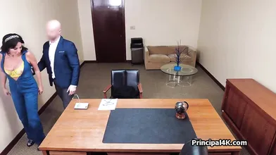 Principal tries on mature teachers juicy pussy