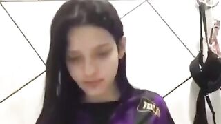 Hot girl showing and sucking boobies